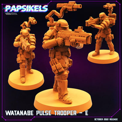 3D Printed Papsikels Cyberpunk Sci-Fi Watanabe Pulse Trooper Set - 28mm 32mm