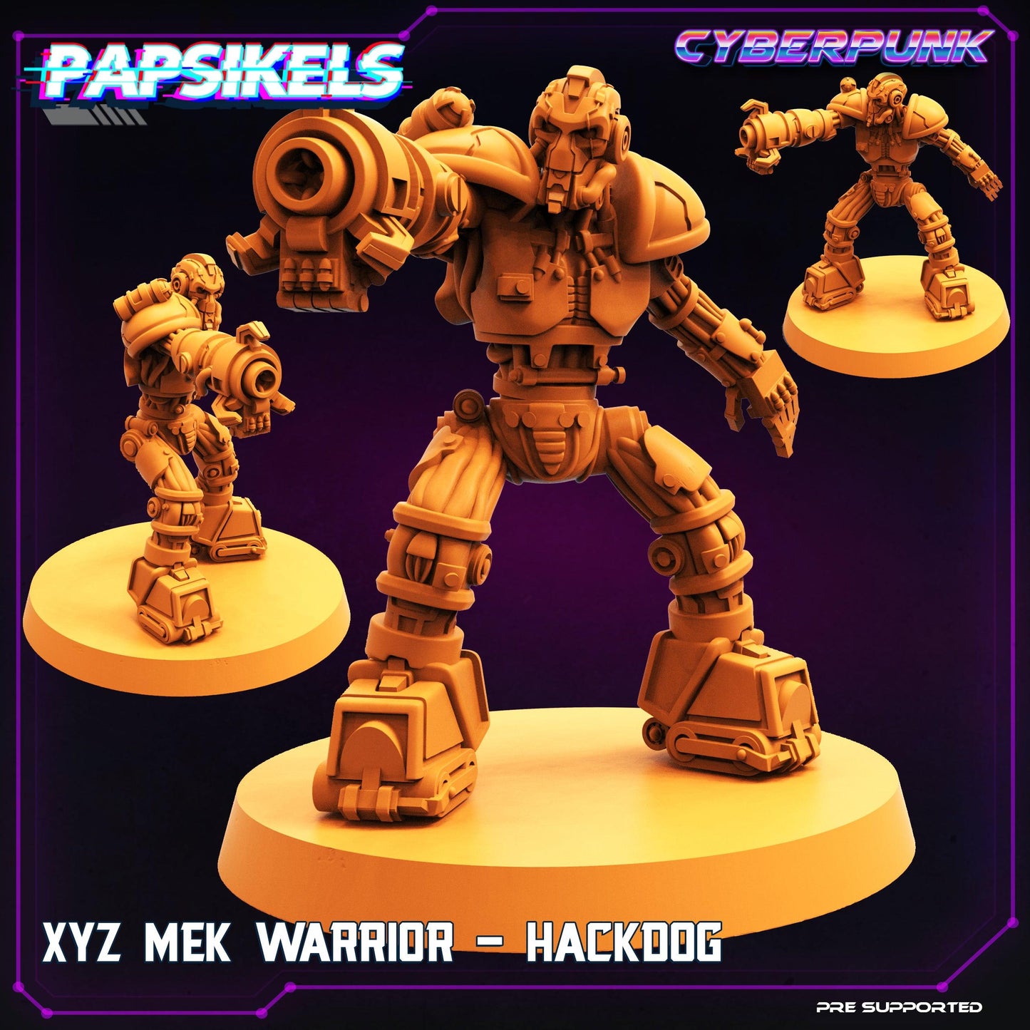 3D Printed Papsikels Cyberpunk Sci-Fi XYZ Mek Warrior Set - 28mm 32mm