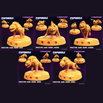3D Printed Papsikels Cyberpunk The Corpo World Poksters Gang Hound Set - 28mm 32mm