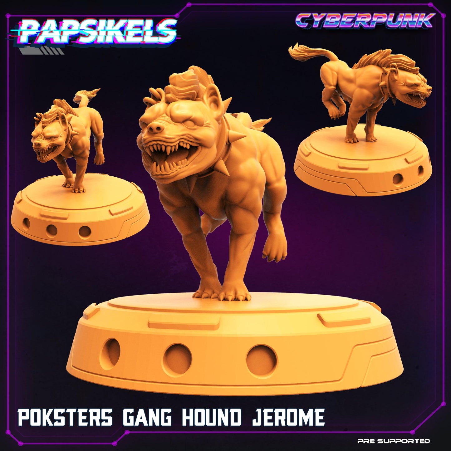 3D Printed Papsikels Cyberpunk The Corpo World Poksters Gang Hound Set - 28mm 32mm