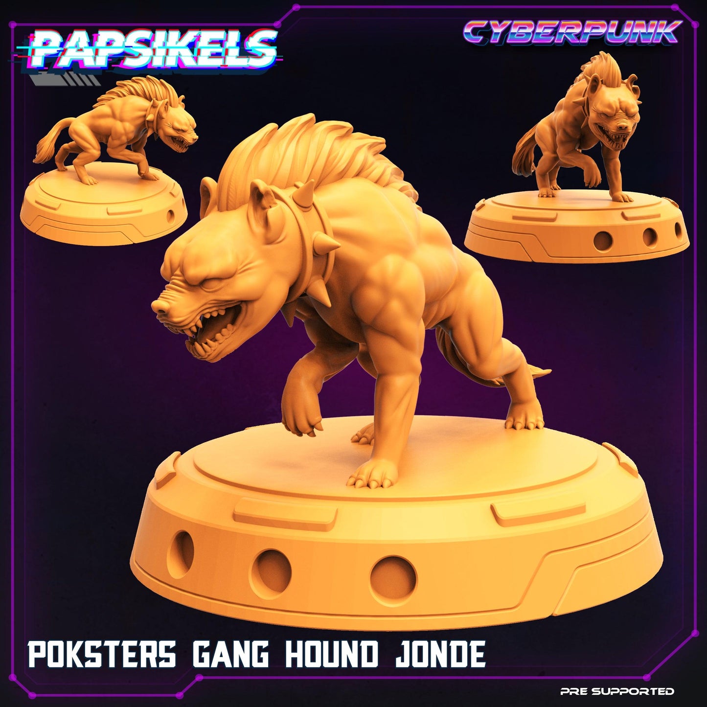 3D Printed Papsikels Cyberpunk The Corpo World Poksters Gang Hound Set - 28mm 32mm