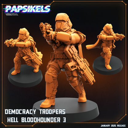 3D Printed Papsikels Democracy Trooper Hell Bloodhounders Set January 2025 - Scifi 28mm 32mm