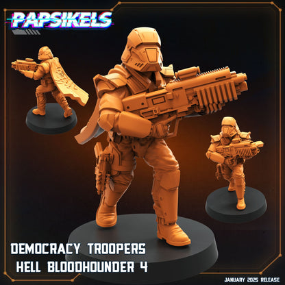 3D Printed Papsikels Democracy Trooper Hell Bloodhounders Set January 2025 - Scifi 28mm 32mm