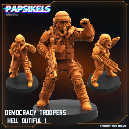 3D Printed Papsikels Democracy Trooper Hell Dutiful February 2025 Scifi 28mm 32mm