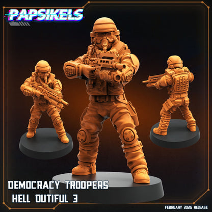 3D Printed Papsikels Democracy Trooper Hell Dutiful February 2025 Scifi 28mm 32mm