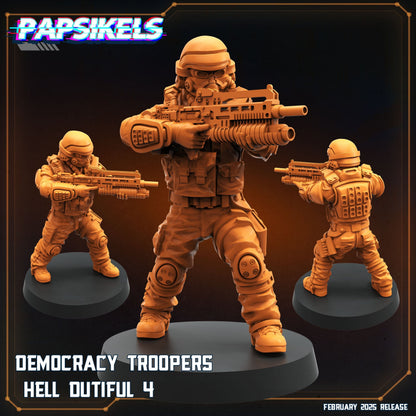 3D Printed Papsikels Democracy Trooper Hell Dutiful February 2025 Scifi 28mm 32mm