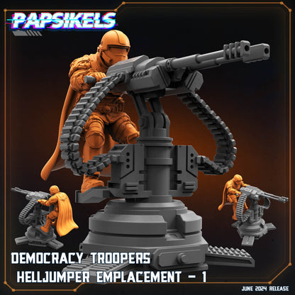 3D Printed Papsikels Democracy Troopers Helljumper Emplacement Set JUNE 2024 SCIFI 28mm 32mm