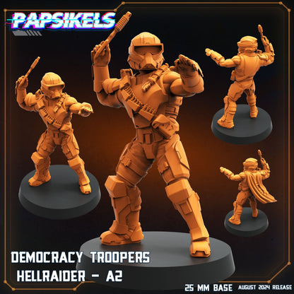 3D Printed Papsikels Democracy Troopers Hellraider Set August 2024 Scifi 28mm 32mm