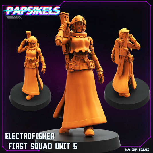 3D Printed Papsikels Electrofisher First Squad Set May 2024 Cyberpunk 28mm 32mm