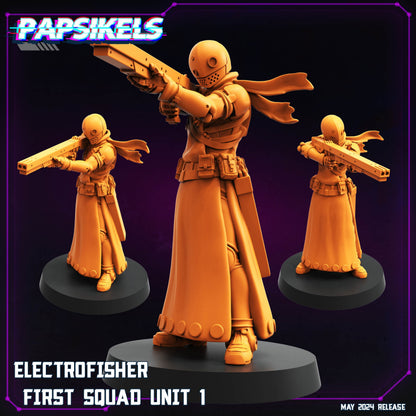 3D Printed Papsikels Electrofisher First Squad Set May 2024 Cyberpunk 28mm 32mm