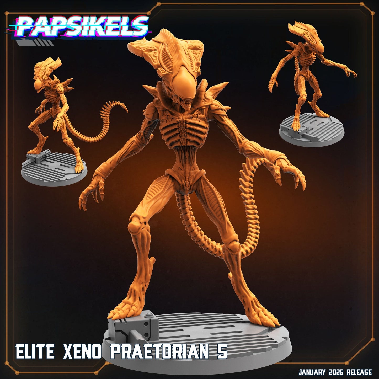 3D Printed Papsikels Elite Xeno Praetorians Set January 2025 - Scifi 28mm 32mm