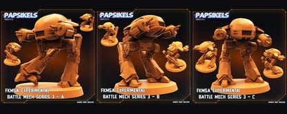 3D Printed Papsikels - Fkmsa Experimental Battle Mech Series 3 Set - 28mm 32mm