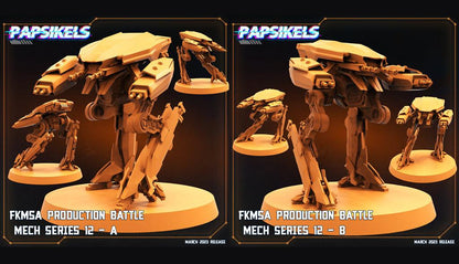 3D Printed Papsikels - Fkmsa Production Battle Mech Series 12 Set - 28mm 32mm