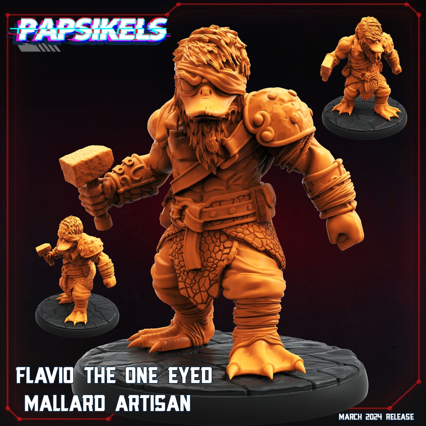 3D Printed Papsikels Flavio The One Eyed Mallard Artisan 28mm 32mm
