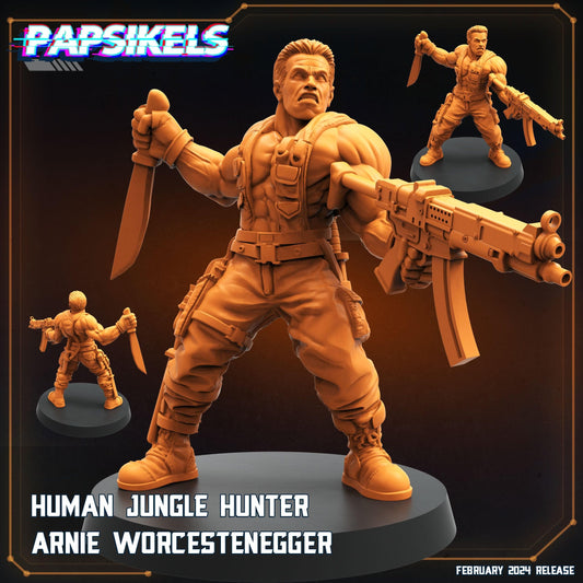 3D Printed Papsikels Human Jungle Hunter Arnie Worcestenegger 28mm 32mm