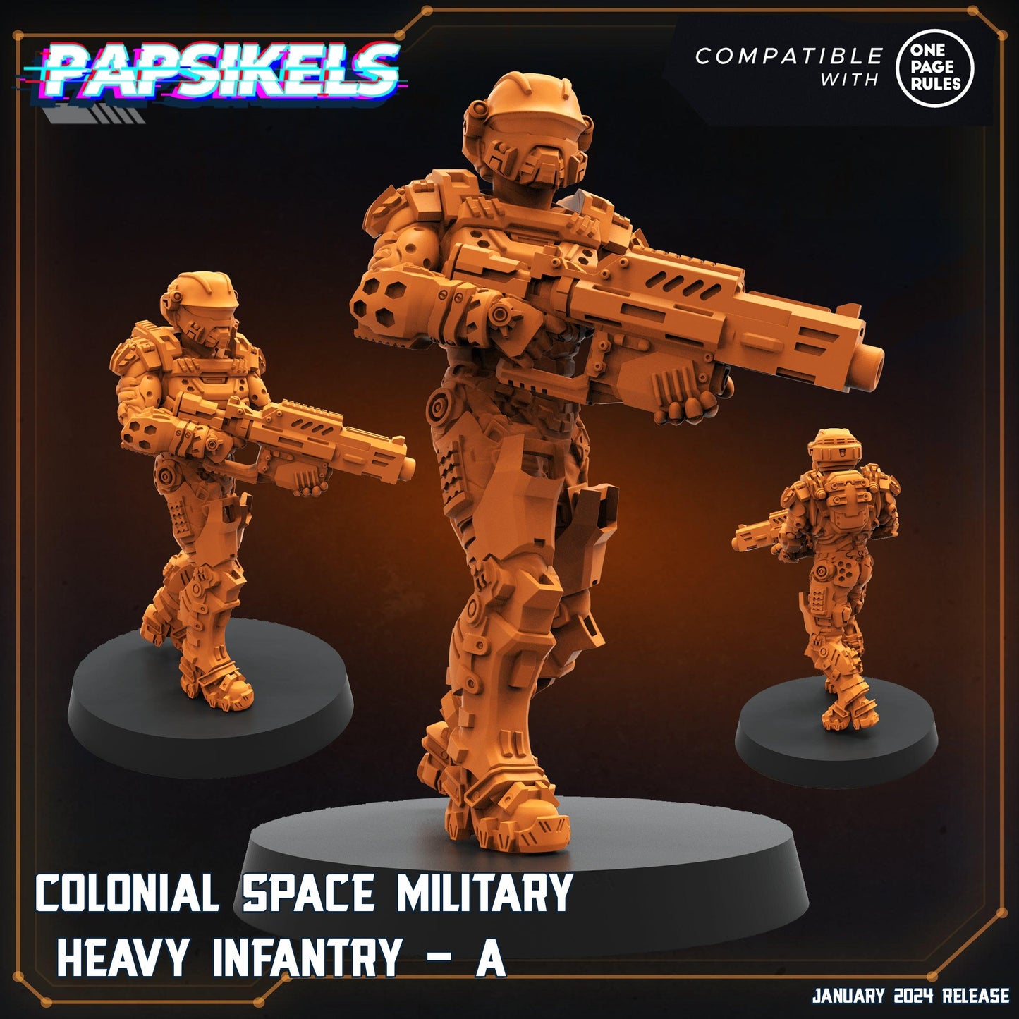 3D Printed Papsikels Human Offence Force Armored Troopers Set Dropship Troopers 28mm 32mm