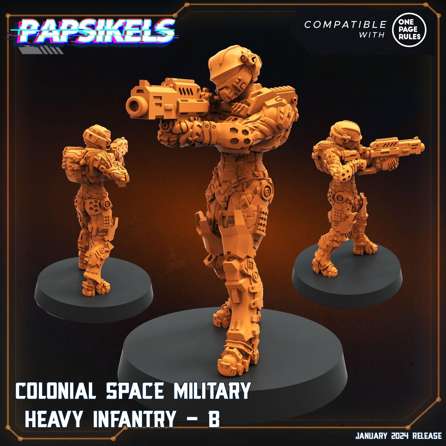 3D Printed Papsikels Human Offence Force Armored Troopers Set Dropship Troopers 28mm 32mm