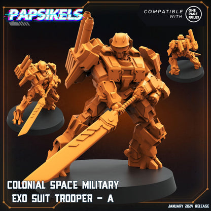 3D Printed Papsikels Human Offence Force Mech Troopers Set Dropship Troopers 28mm 32mm