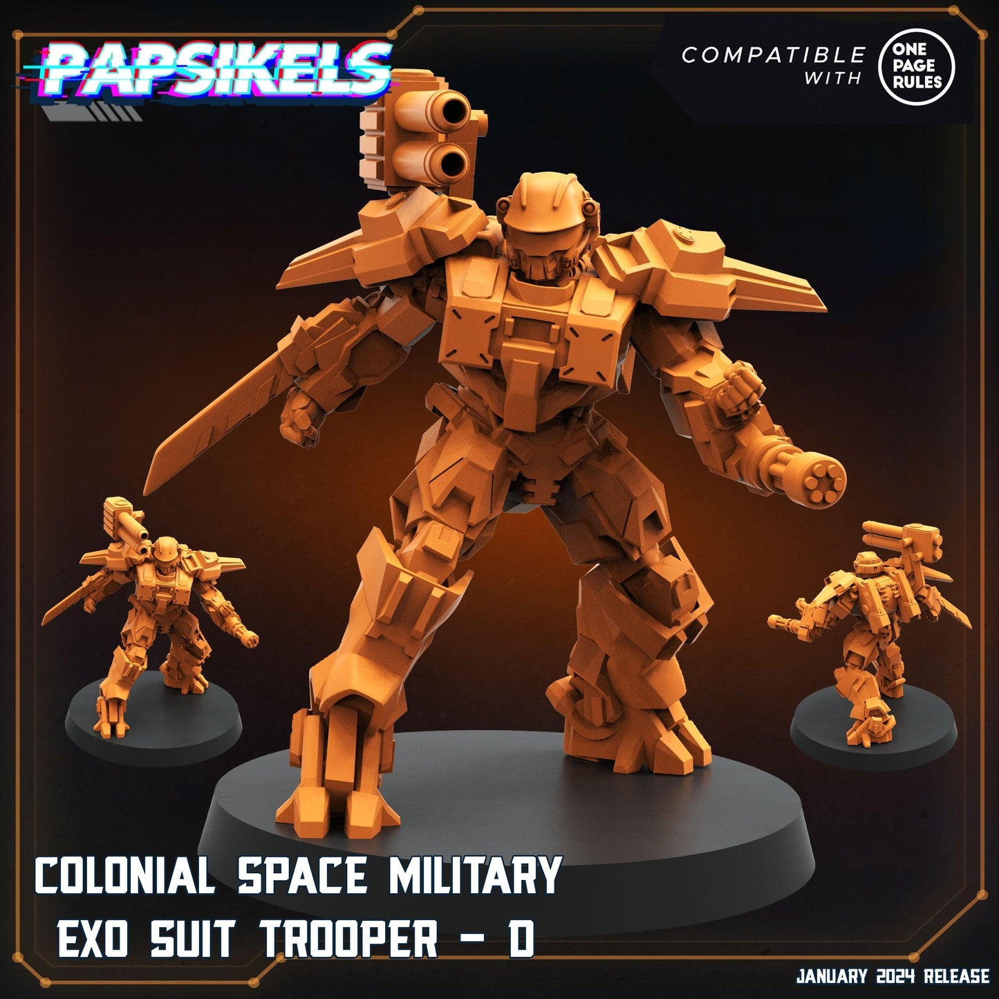 3D Printed Papsikels Human Offence Force Mech Troopers Set Dropship Troopers 28mm 32mm