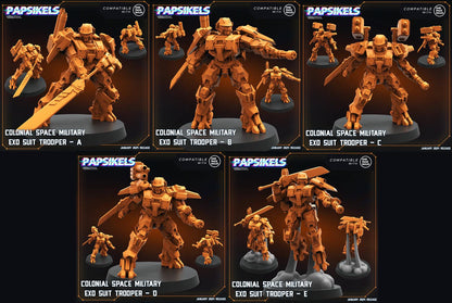 3D Printed Papsikels Human Offence Force Mech Troopers Set Dropship Troopers 28mm 32mm
