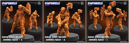 3D Printed Papsikels Human Space Military Armored Nuker Set 28mm 32mm