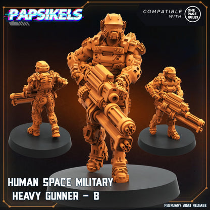 3D Printed Papsikels Human Space Military Heavy Gunners Set 28mm 32mm