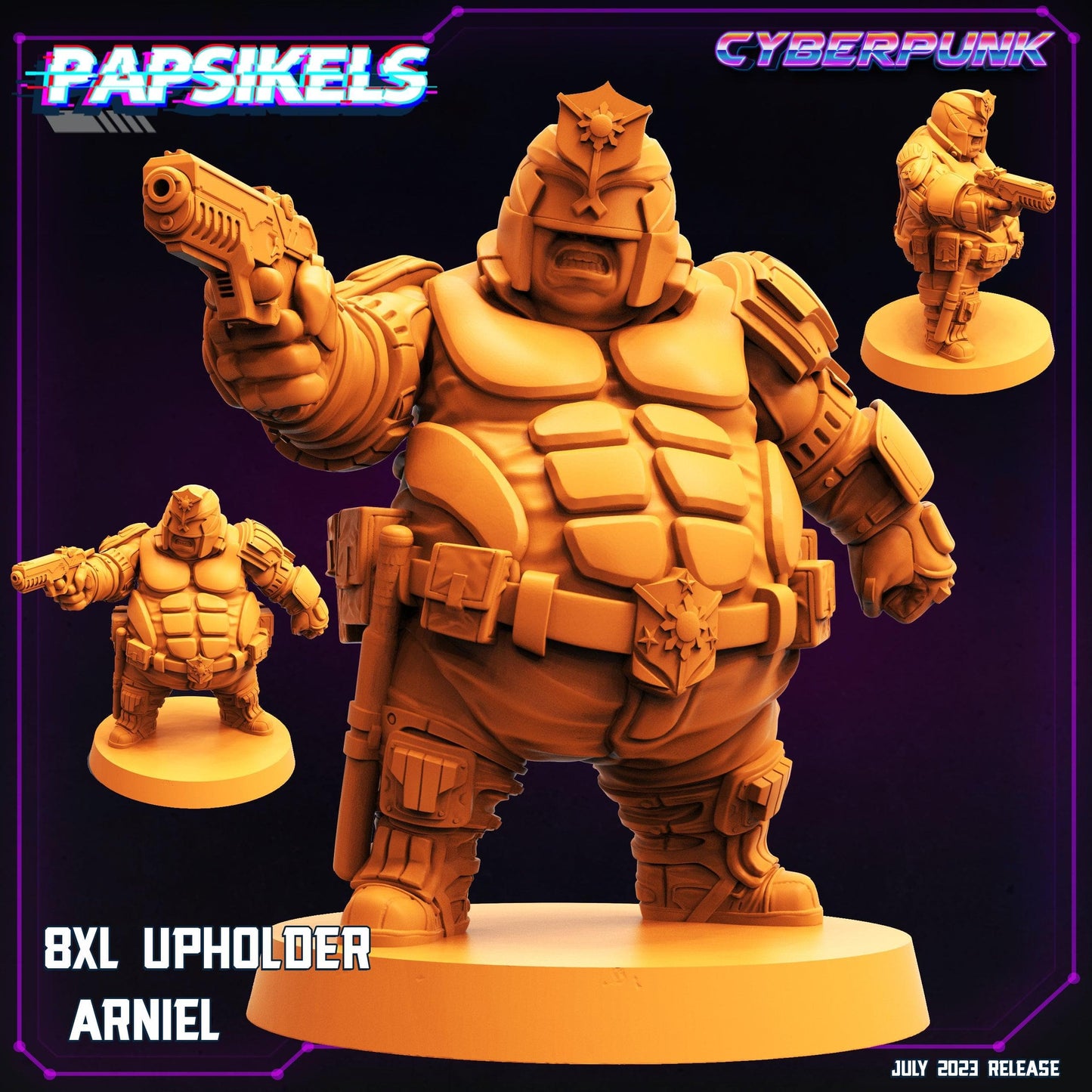 3D Printed Papsikels July 2023 - Cyberpunk 8XL Upholder Set 28mm 32mm