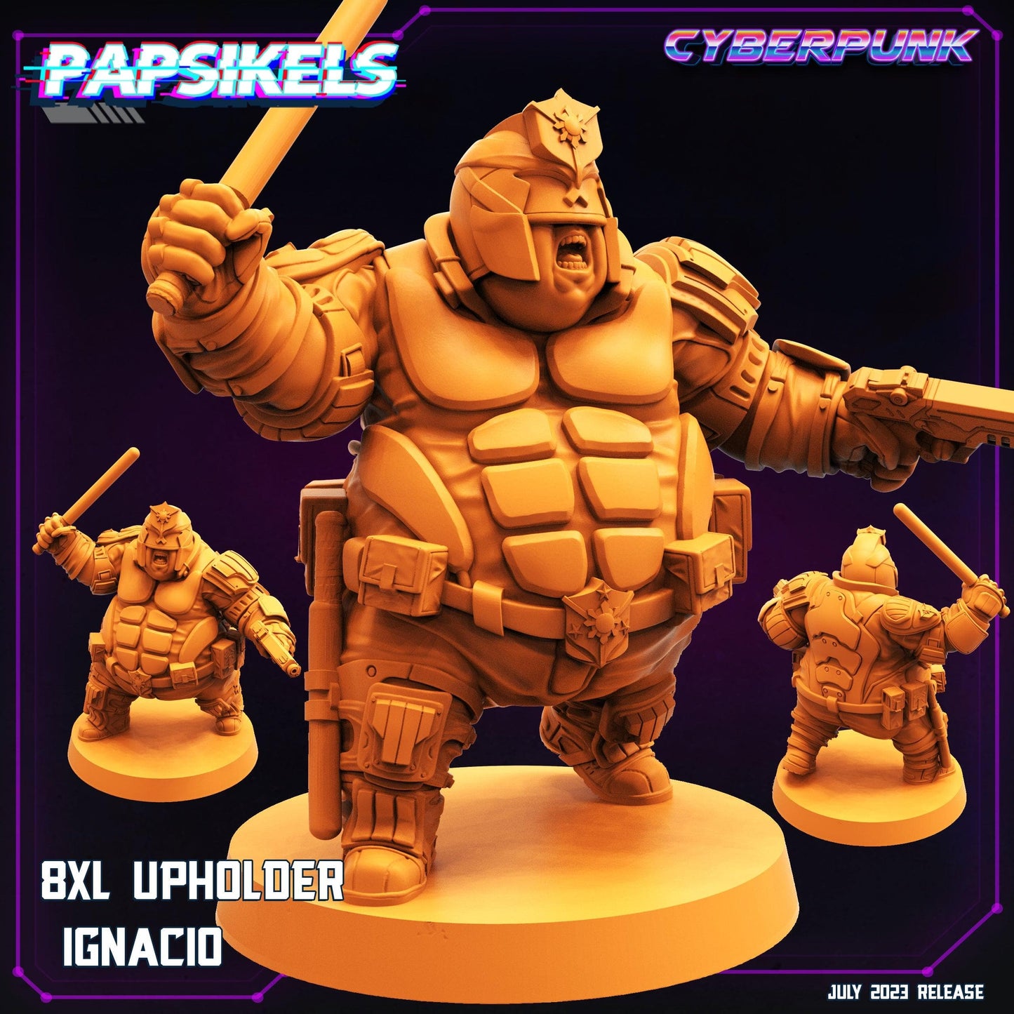 3D Printed Papsikels July 2023 - Cyberpunk 8XL Upholder Set 28mm 32mm
