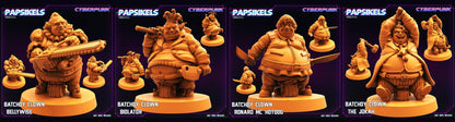 3D Printed Papsikels July 2023 - Cyberpunk Batchoy Clown Set 28mm 32mm