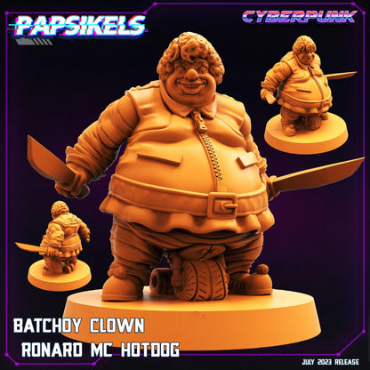 3D Printed Papsikels July 2023 - Cyberpunk Batchoy Clown Set 28mm 32mm