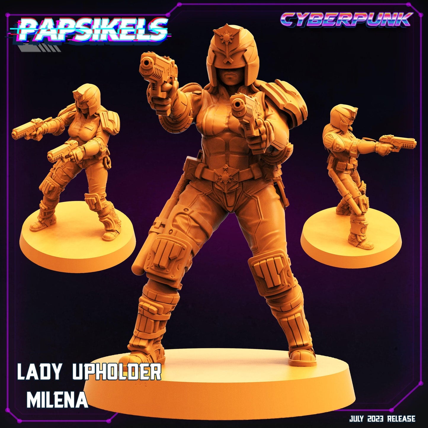 3D Printed Papsikels July 2023 - Cyberpunk Lady Upholder Set 28mm 32mm