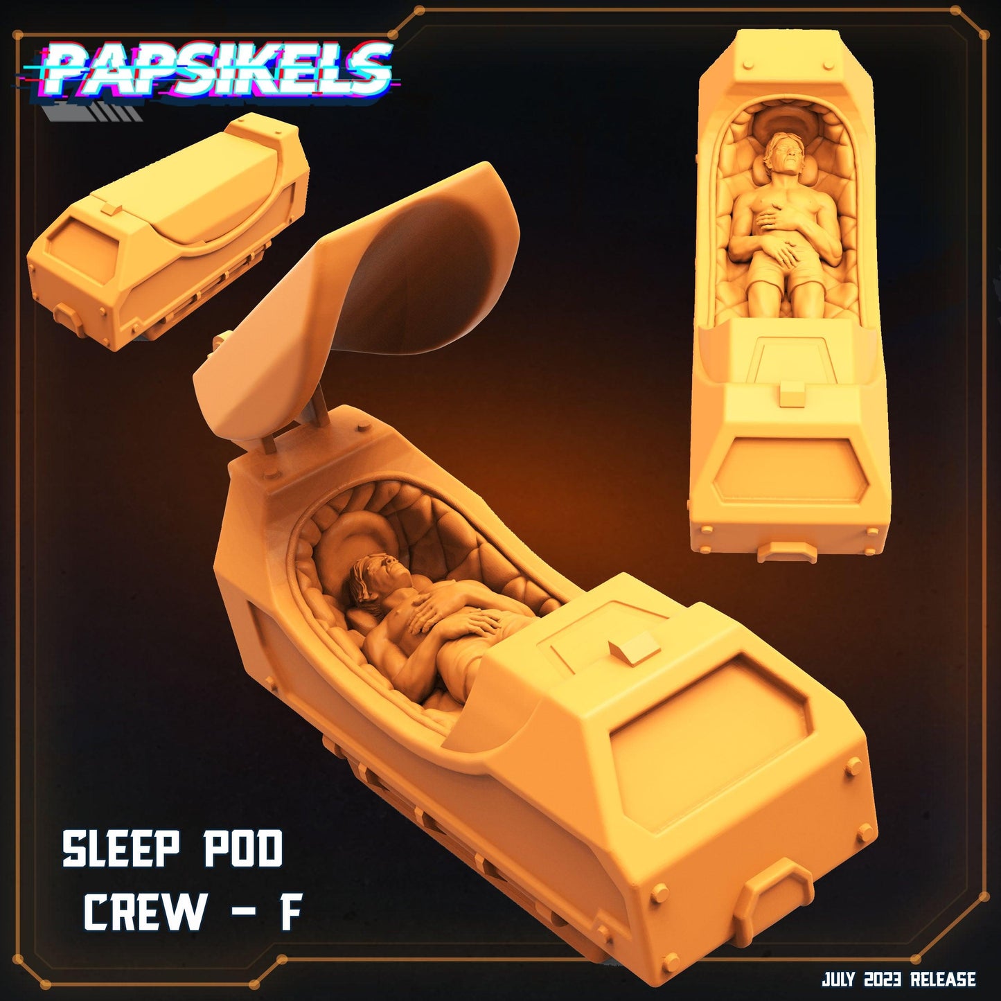 3D Printed Papsikels July 2023 - Xeno Wars Hybernating Station Set 28mm 32mm