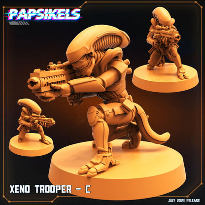 3D Printed Papsikels July 2023 - Xeno Wars Xeno Trooper Set 28mm 32mm
