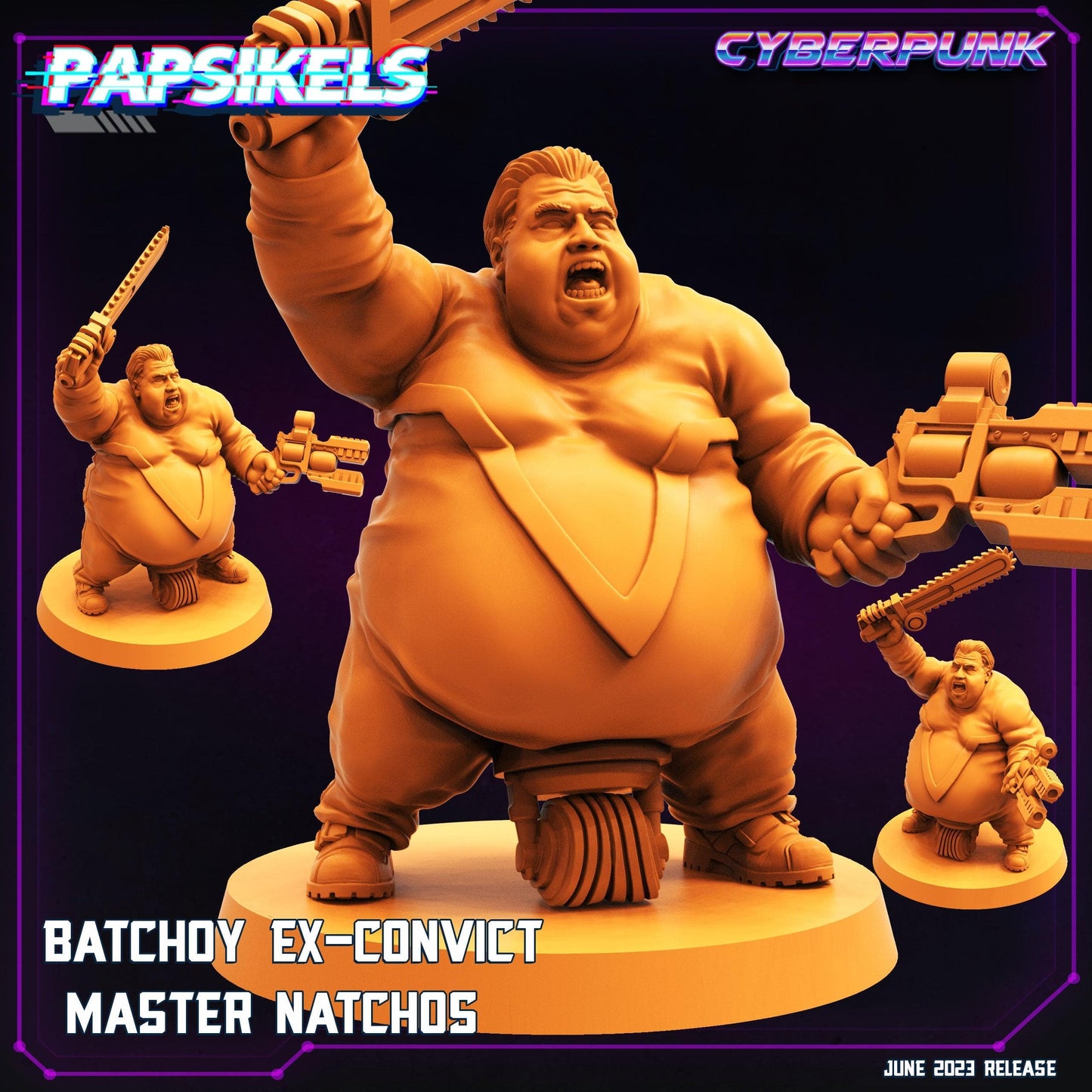 3D Printed Papsikels June 2023 Cyberpunk Batchoy Ex Convict Set 2023 28mm 32mm