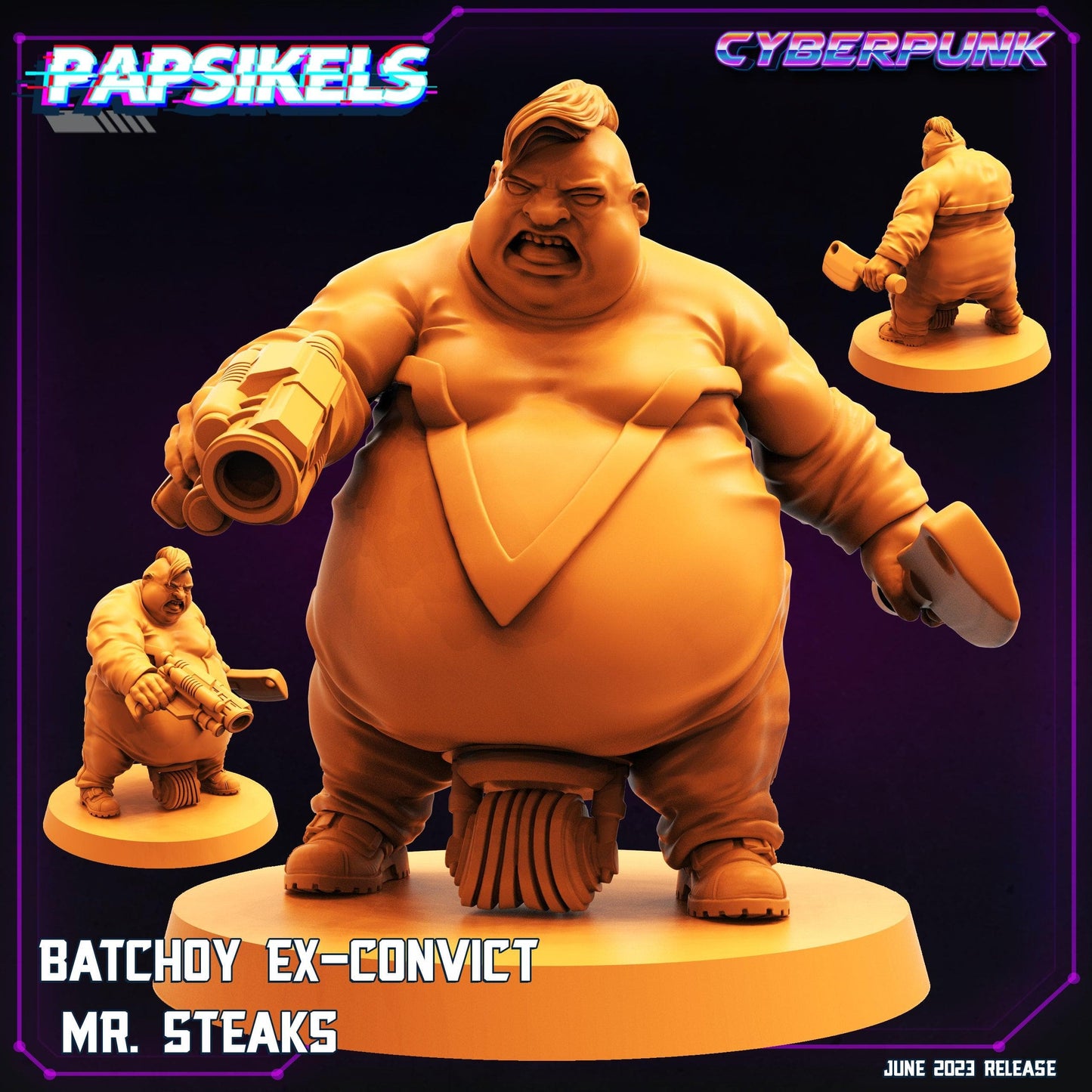 3D Printed Papsikels June 2023 Cyberpunk Batchoy Ex Convict Set 2023 28mm 32mm