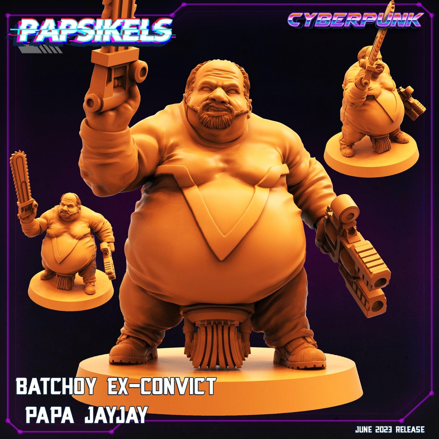 3D Printed Papsikels June 2023 Cyberpunk Batchoy Ex Convict Set 2023 28mm 32mm