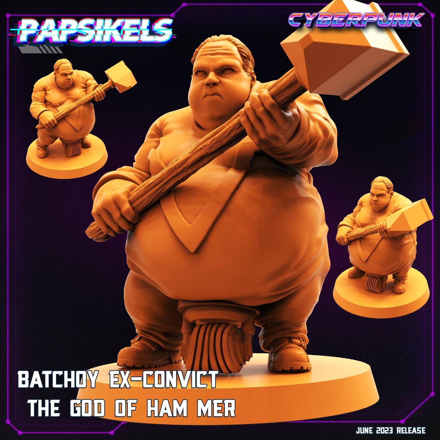 3D Printed Papsikels June 2023 Cyberpunk Batchoy Ex Convict Set 2023 28mm 32mm