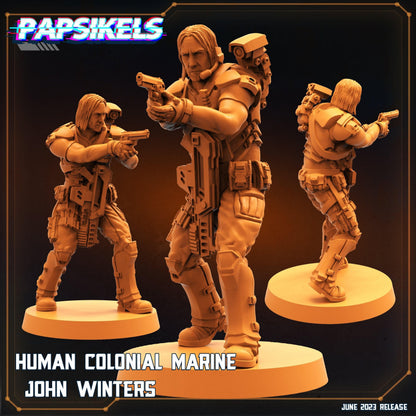 3D Printed Papsikels June 2023 Scifi - Aliens Vs Humans Part 5 Human Colonial Set 28mm 32mm