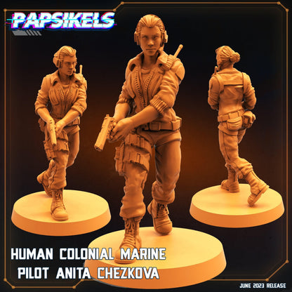 3D Printed Papsikels June 2023 Scifi - Aliens Vs Humans Part 5 Human Colonial Set 28mm 32mm