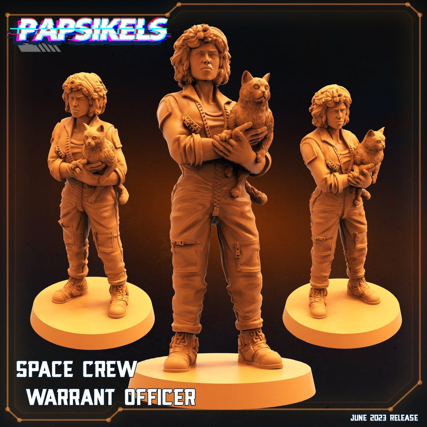 3D Printed Papsikels June 2023 Scifi - Aliens Vs Humans Part 5 Space Captain Set 28mm 32mm