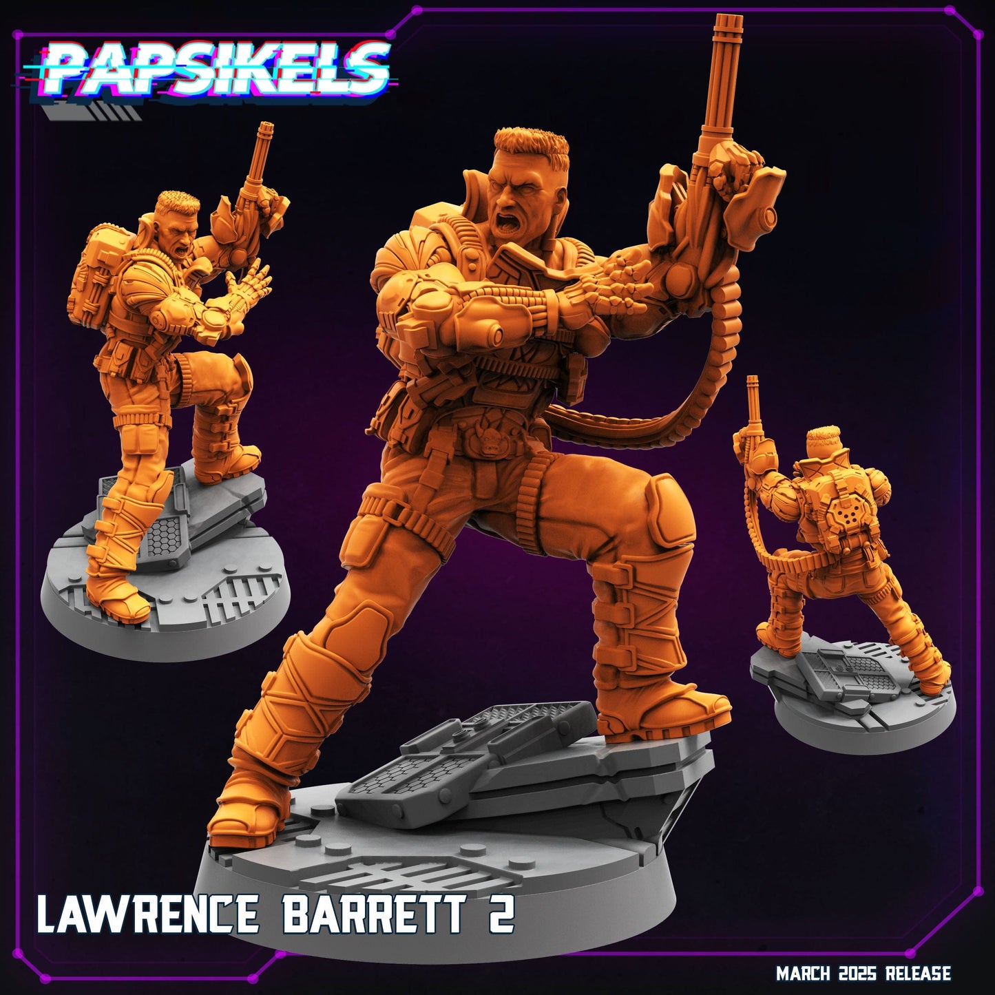 3D Printed Papsikels Lawrence Barrette MARCH 2025 CYBERPUNK 28mm 32mm