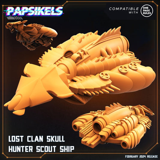 3D Printed Papsikels Lost Clan Skull Hunter Scout Ship 28mm 32mm