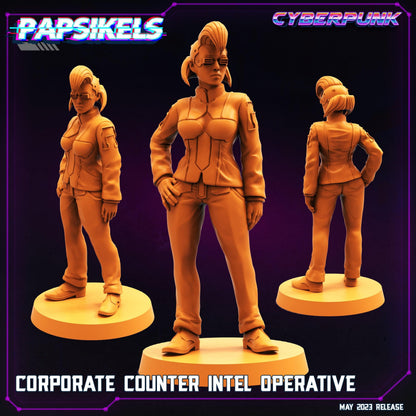 3D Printed Papsikels May 2023 Cyberpunk Corporate Counter Intel Set 28mm 32mm