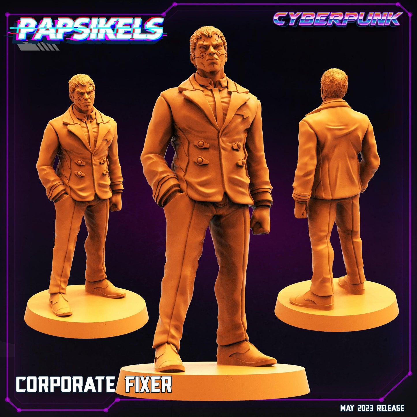 3D Printed Papsikels May 2023 Cyberpunk Corporate Counter Intel Set 28mm 32mm