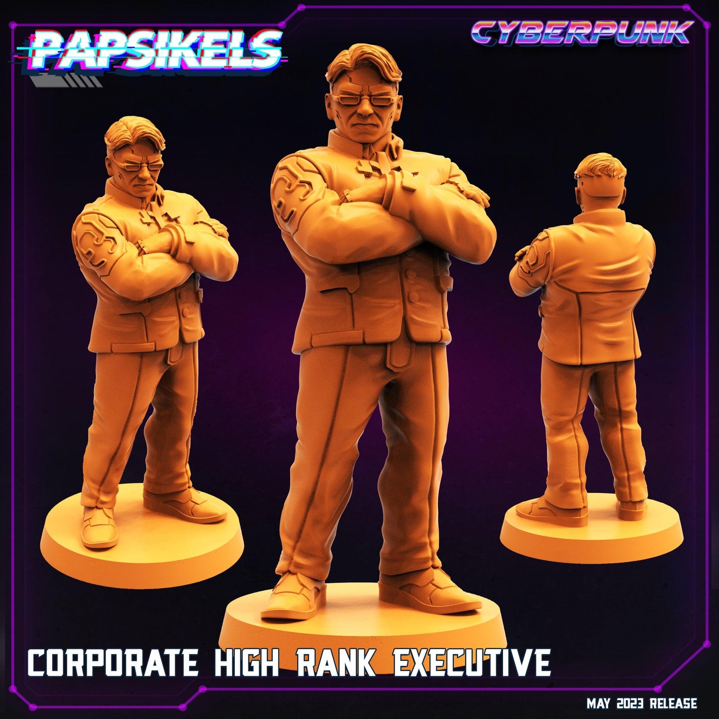 3D Printed Papsikels May 2023 Cyberpunk Corporate Counter Intel Set 28mm 32mm