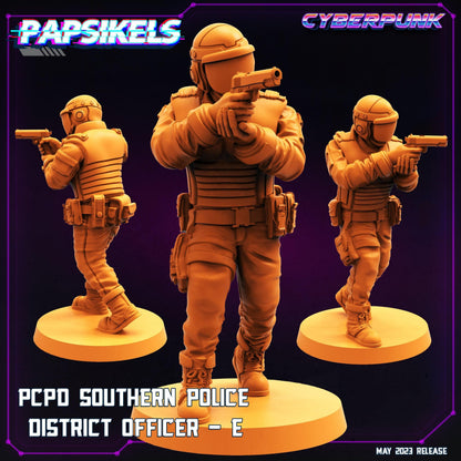 3D Printed Papsikels May 2023 Cyberpunk Pcpd Southern Police District Officer Set 28mm 32mm