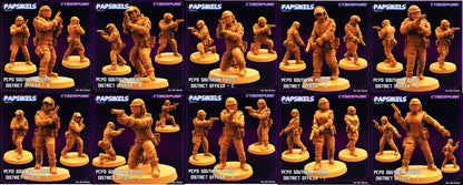 3D Printed Papsikels May 2023 Cyberpunk Pcpd Southern Police District Officer Set 28mm 32mm
