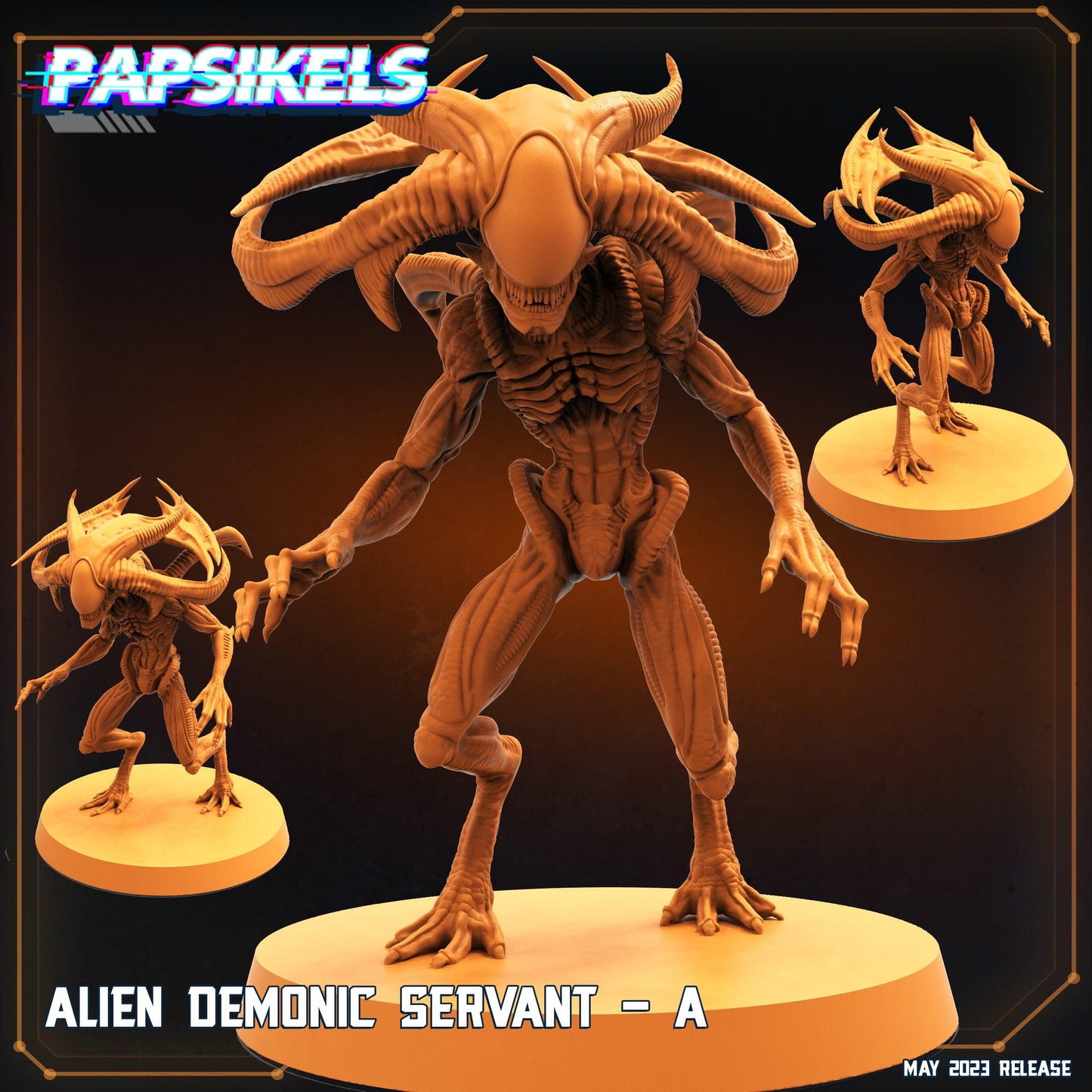 3D Printed Papsikels May 2023 Scifi - Star Entrance - Into The Multi World Set Alien Demonic Servant Set 28mm 32mm
