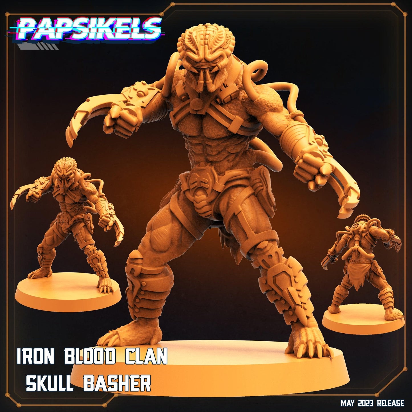 3D Printed Papsikels May 2023 Scifi - Star Entrance - Into The Multi World Set Iron Blood Clan Skull Set 28mm 32mm