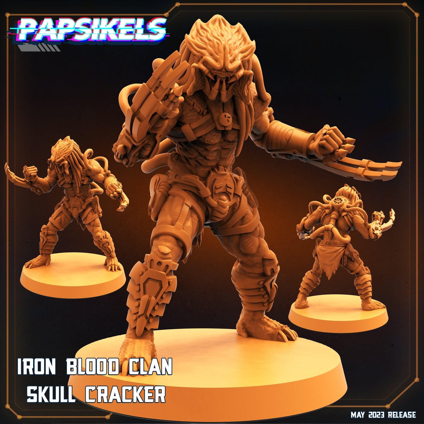 3D Printed Papsikels May 2023 Scifi - Star Entrance - Into The Multi World Set Iron Blood Clan Skull Set 28mm 32mm